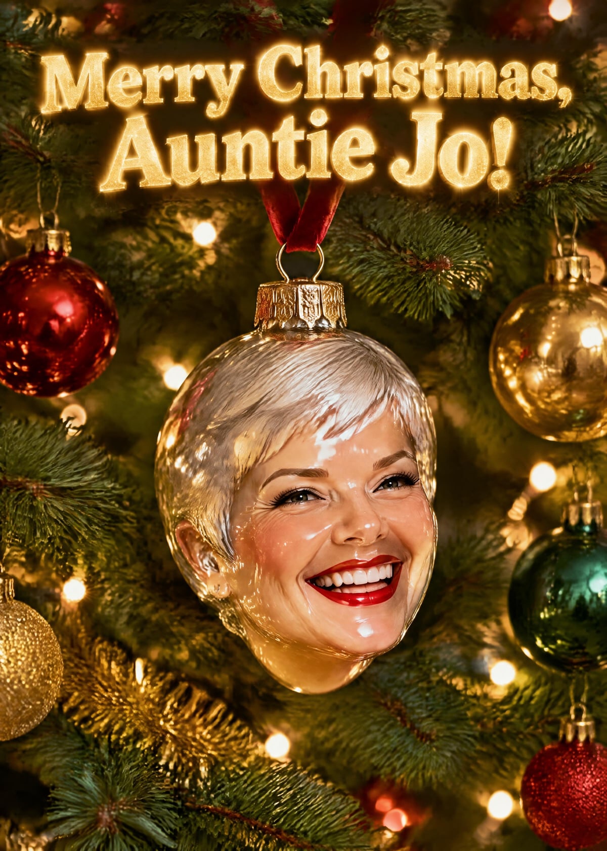 Christmas bauble personalised card template