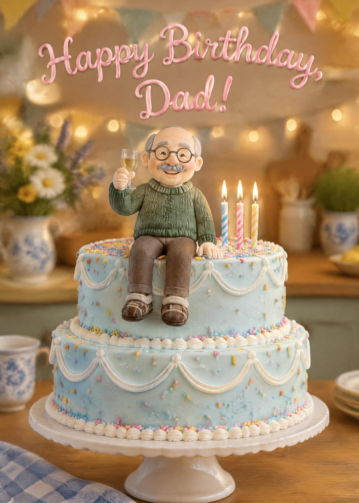 Cake topper personalised card template
