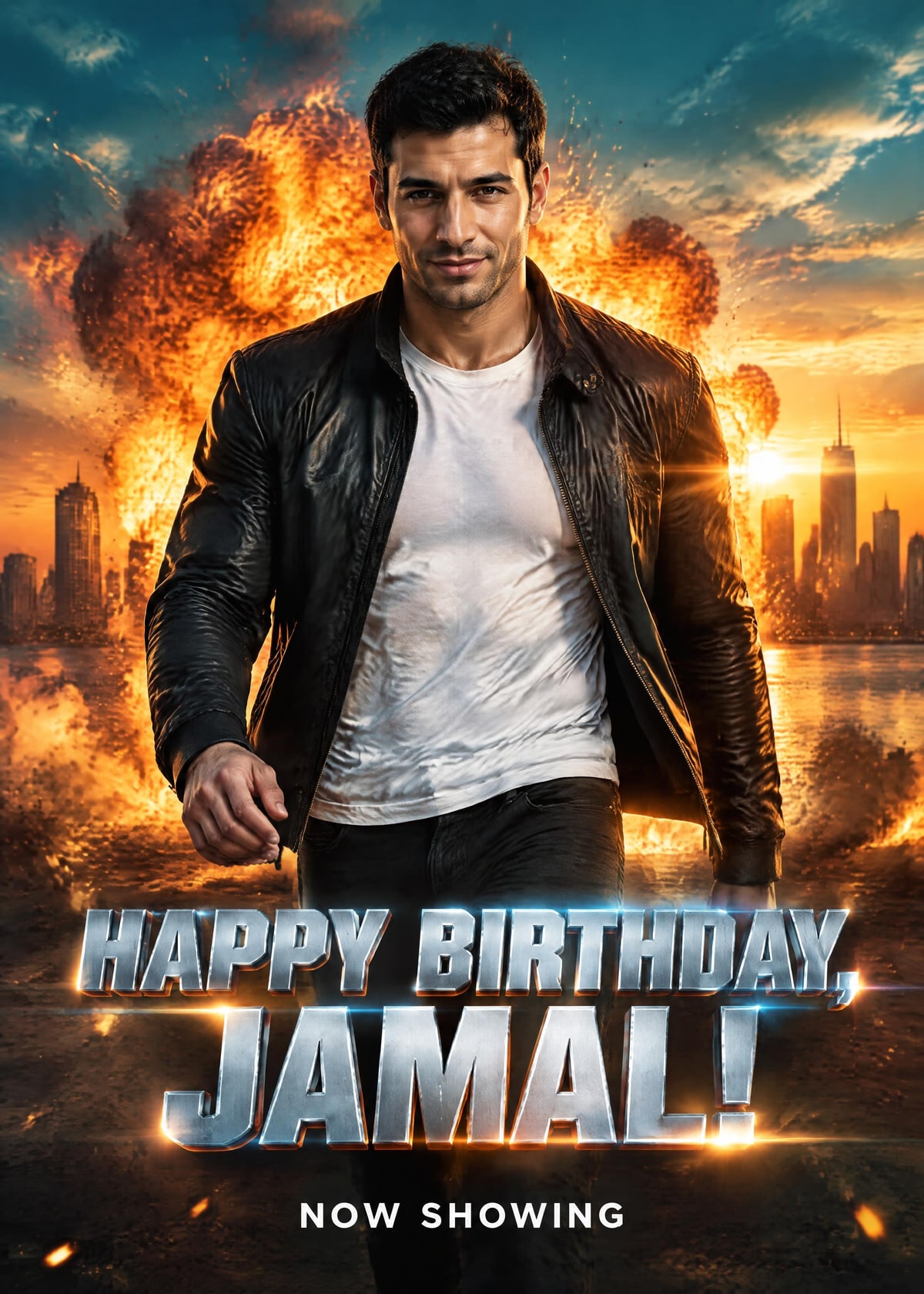 Movie poster personalised card template
