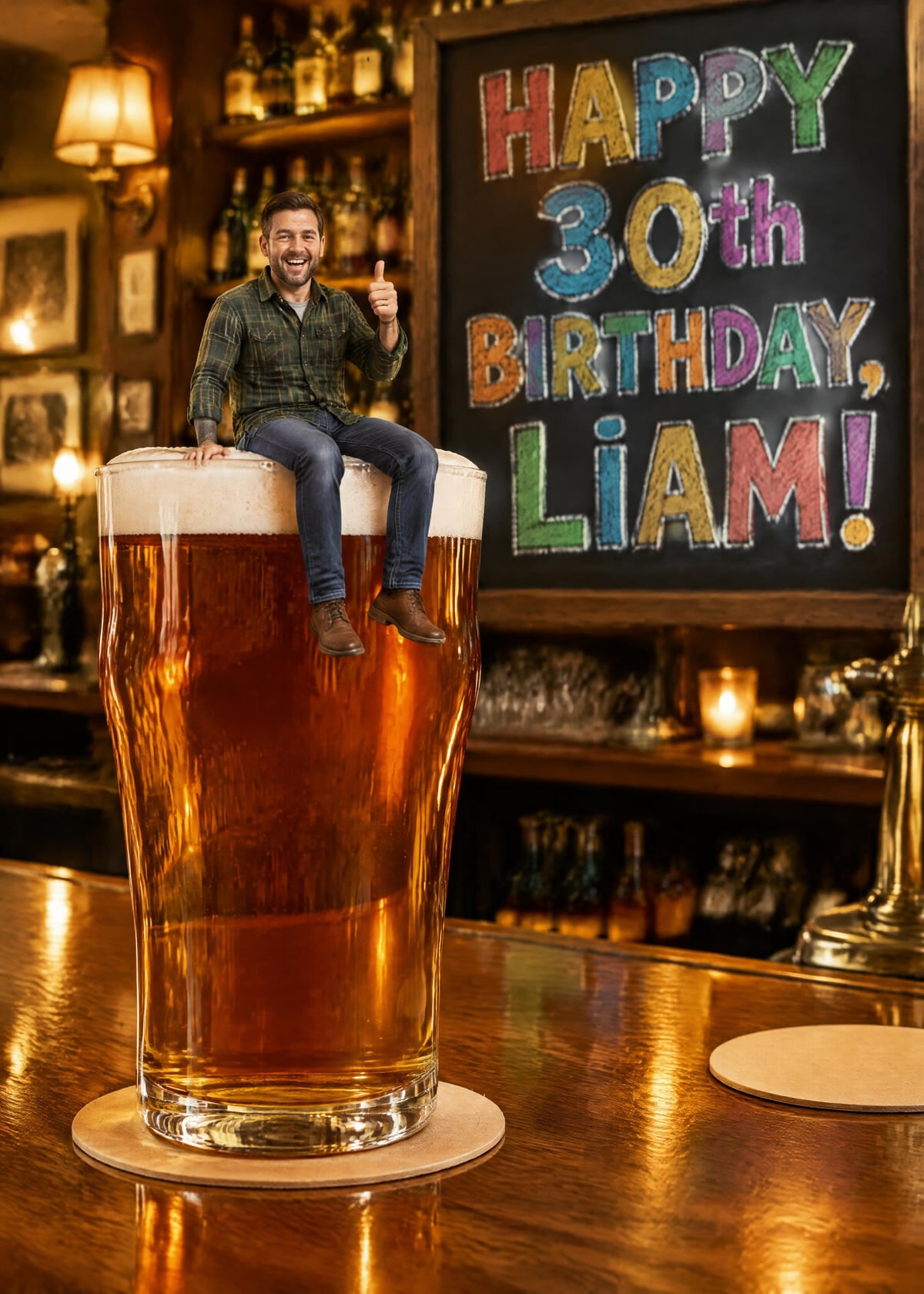 Pint personalised card template