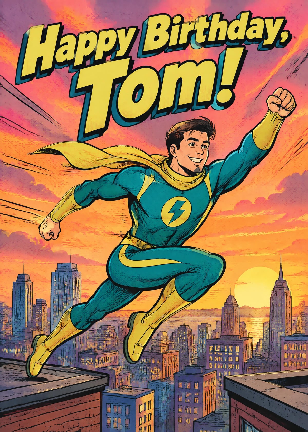 Superhero personalised card template