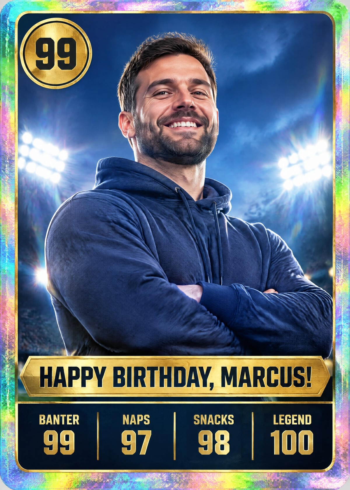 Trading card personalised card template